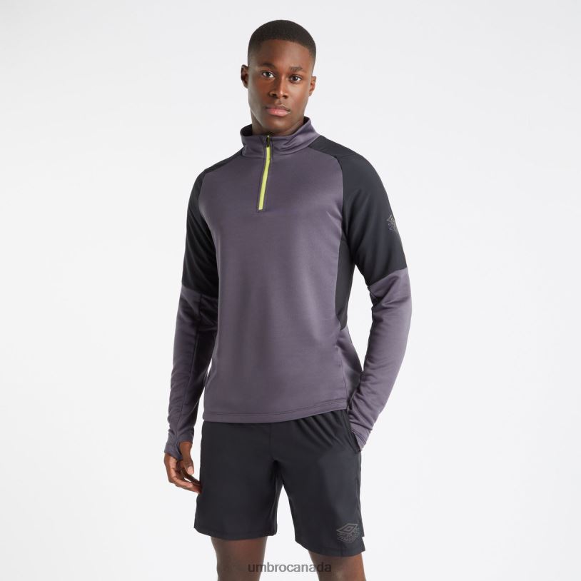 Periscope/Black/Limeade Clothing Pro Training Hybrid Half Zip Top Men Umbro 262Z878