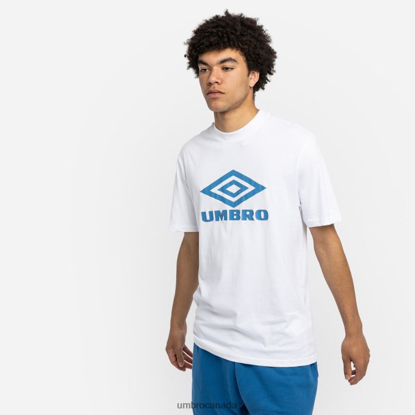 White/Vallarta Blue Clothing Diamond Logo Tee Men Umbro 262Z869