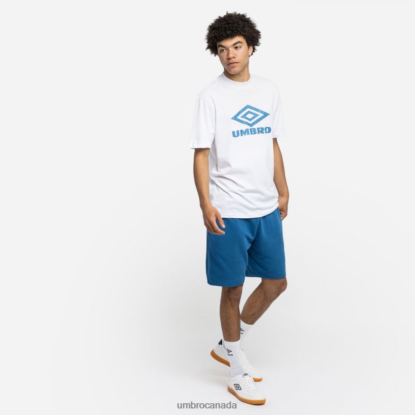 White/Vallarta Blue Clothing Diamond Logo Tee Men Umbro 262Z869