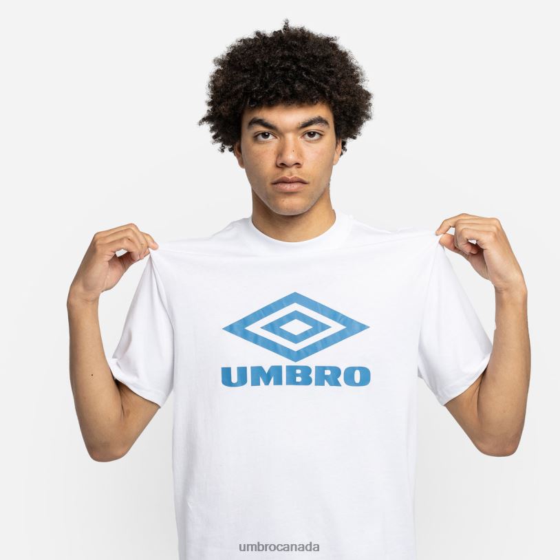 White/Vallarta Blue Clothing Diamond Logo Tee Men Umbro 262Z869