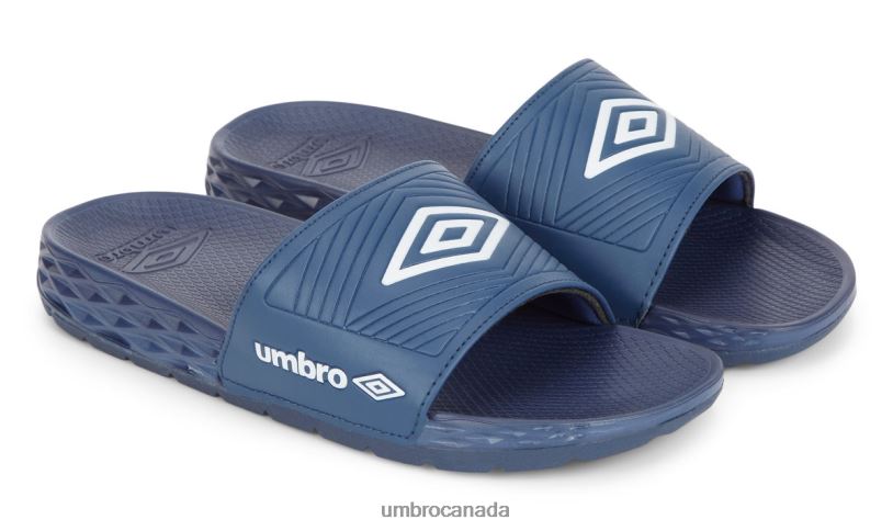 TW Navy/White Footwear Equipe Recovery Slides Men Umbro 262Z8338