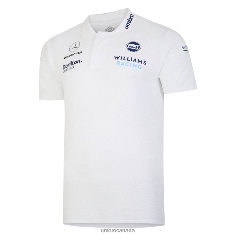 Brilliant White Sports Williams Racing '23 CVC Media Polo Unisex Umbro 262Z8371