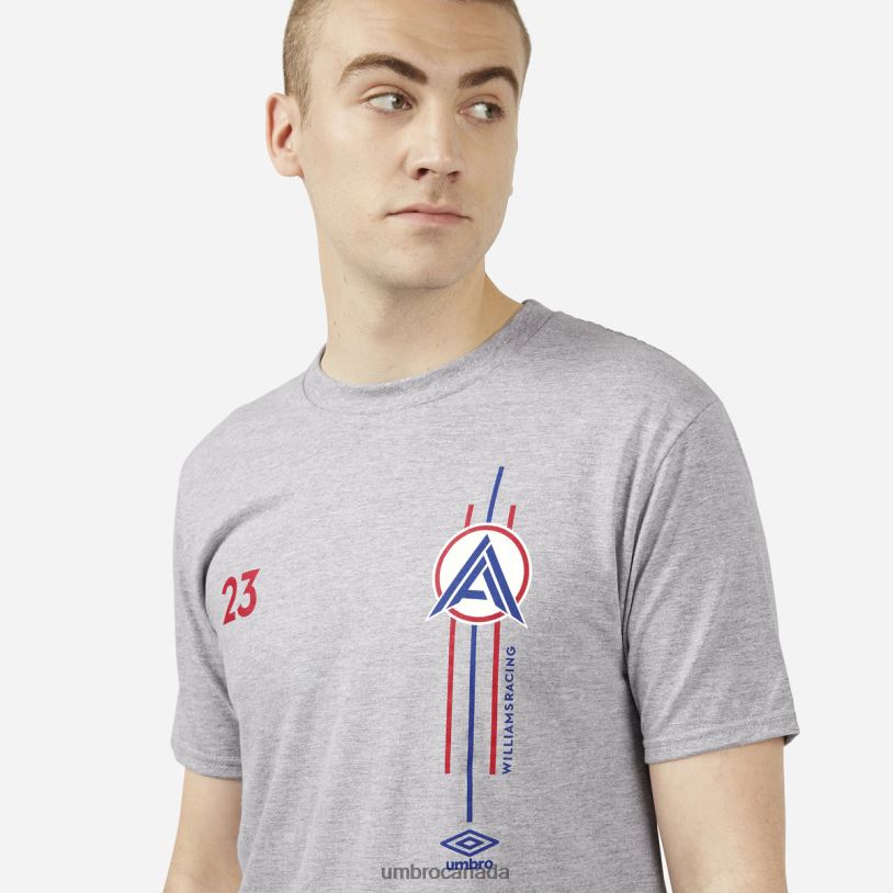 Grey Marl Sports Alex Albon - Double Chest Call Out - Williams Racing Tee Unisex Umbro 262Z8387