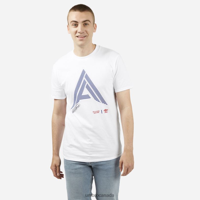 White Sports Alex Albon - Thai Knockout Striped - Williams Racing Tee Unisex Umbro 262Z8386