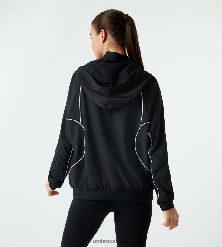 Black Clothing Classic Retro PTF Windbreaker Jacket Women Umbro 262Z8520