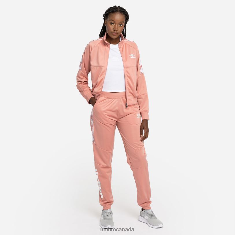 Rosette/White Clothing Diamond Taped Tricot Panel Jacket Women Umbro 262Z8516