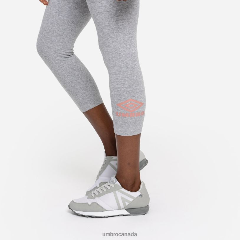 Grey Marl/Rosette Clothing Diamond Style 3/4 Leggings Women Umbro 262Z8481