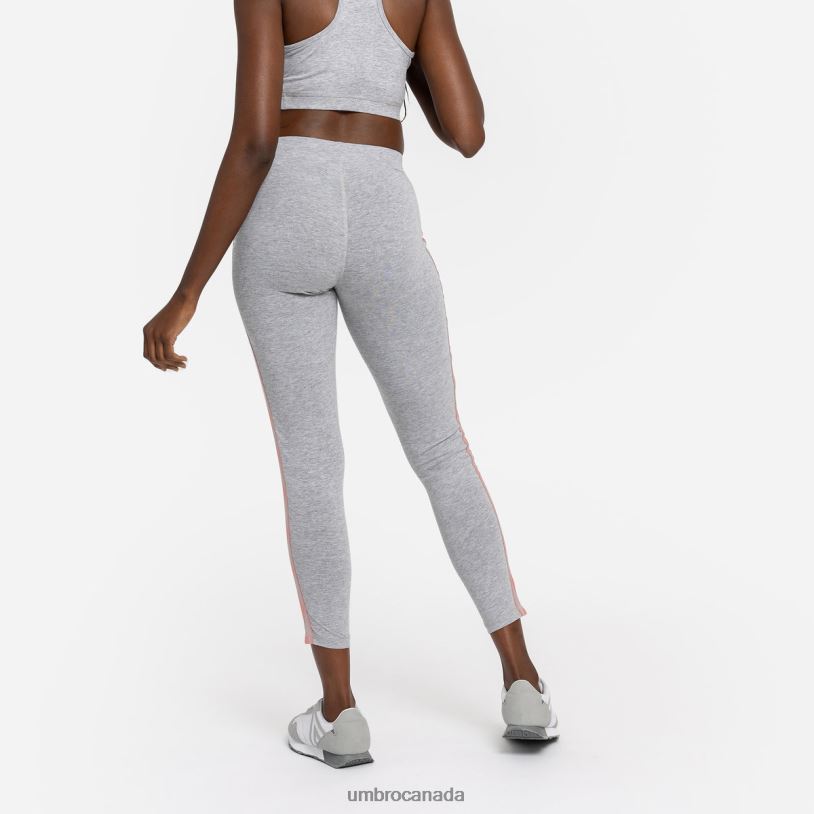Grey Marl/Rosette Clothing Diamond Taped Cotton Leggings Women Umbro 262Z8482
