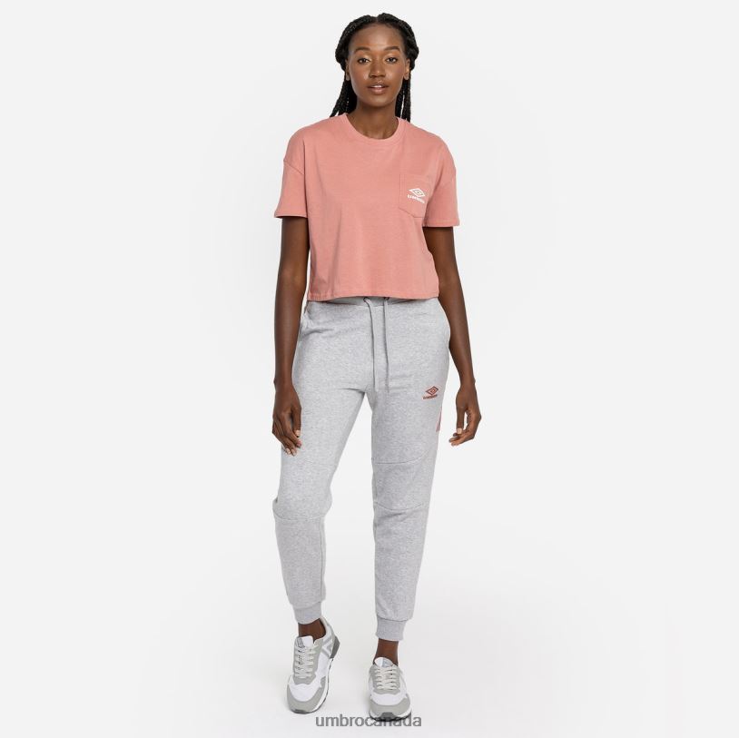 Grey Marl/Rosette Clothing Diamond Taped Jog Pant Women Umbro 262Z8469