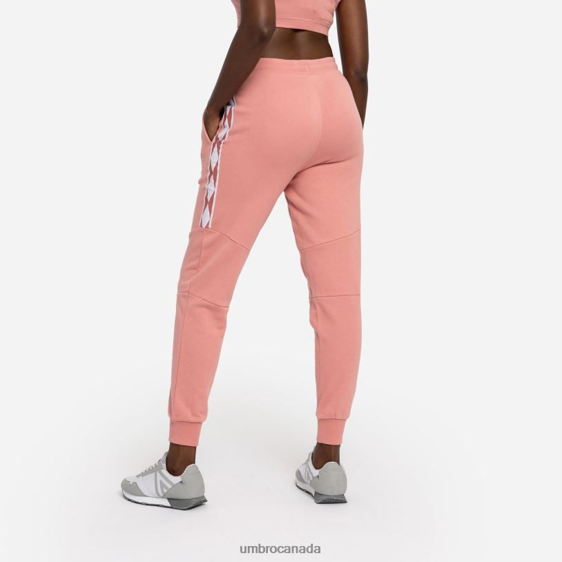 Rosette/White Clothing Diamond Taped Jog Pant Women Umbro 262Z8471