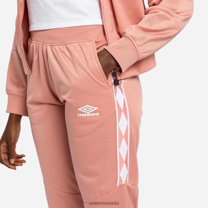 Rosette/White Clothing Diamond Taped Tricot Pant Women Umbro 262Z8484