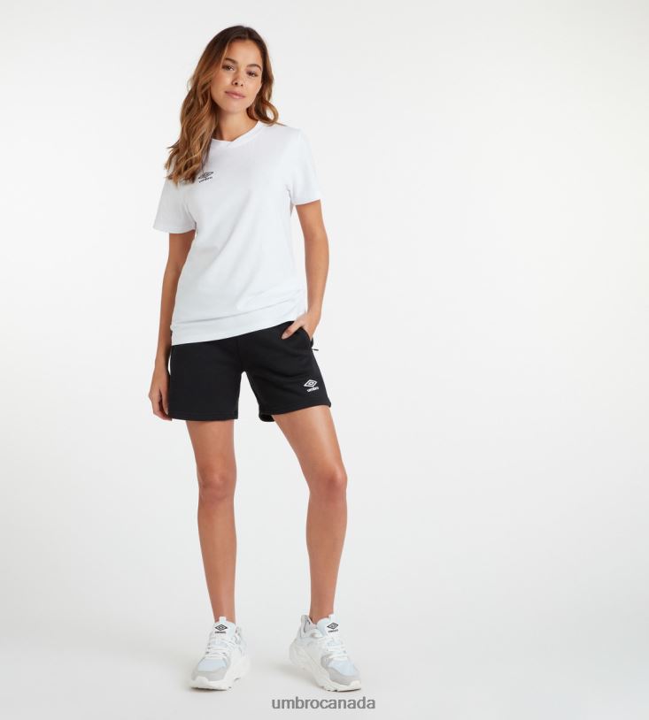 Black/White Clothing Club Leisure Jog Short Women Umbro 262Z8500