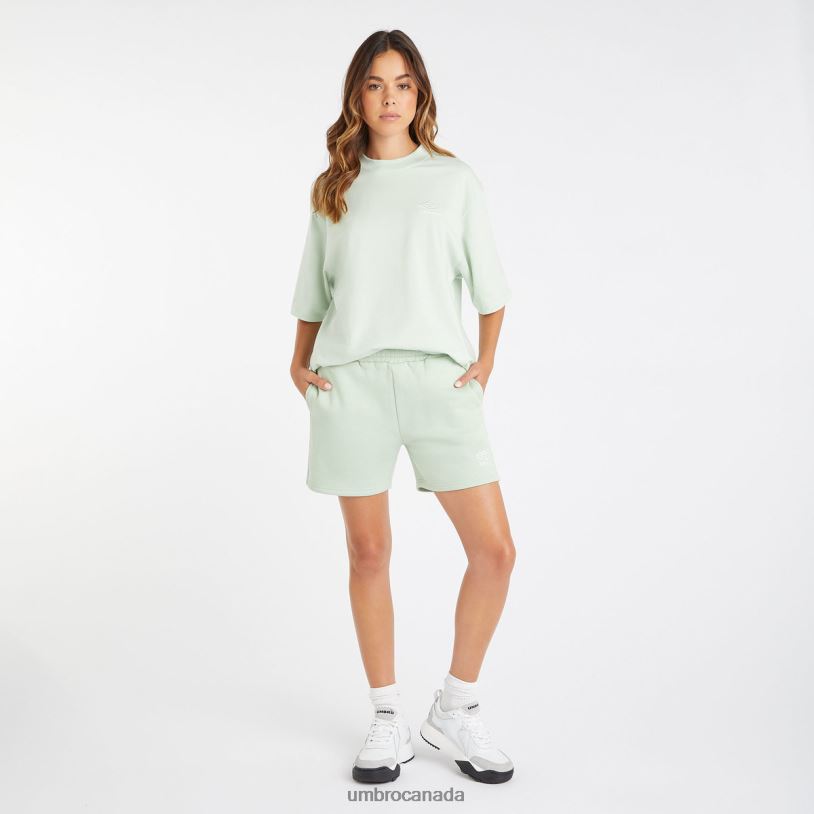 Subtle Green/White Clothing Core Sweat Shorts Women Umbro 262Z8498
