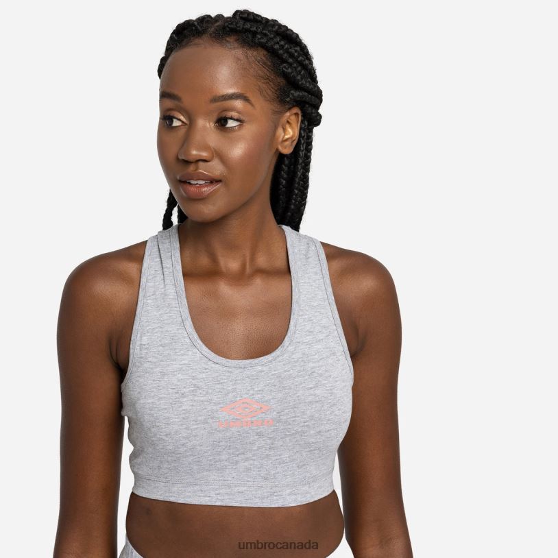 Grey Marl/Rosette Clothing Diamond Sports Bra Women Umbro 262Z8528