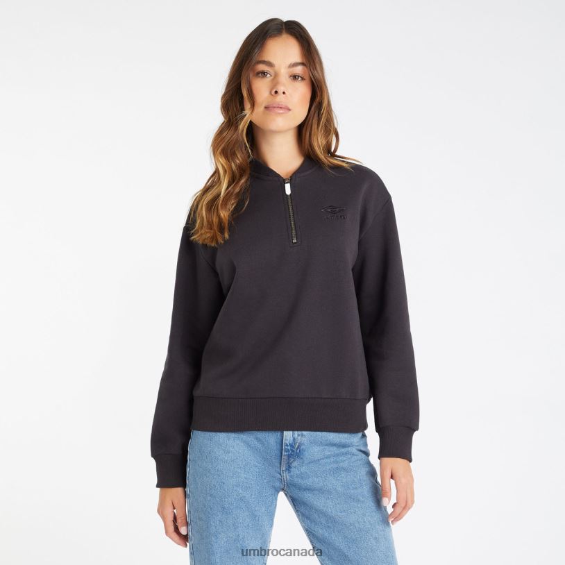 Black Clothing Core Half Zip Sweatshirt Women Umbro 262Z8431