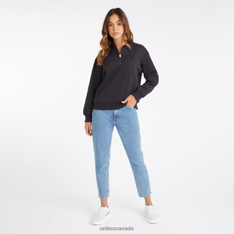 Black Clothing Core Half Zip Sweatshirt Women Umbro 262Z8431