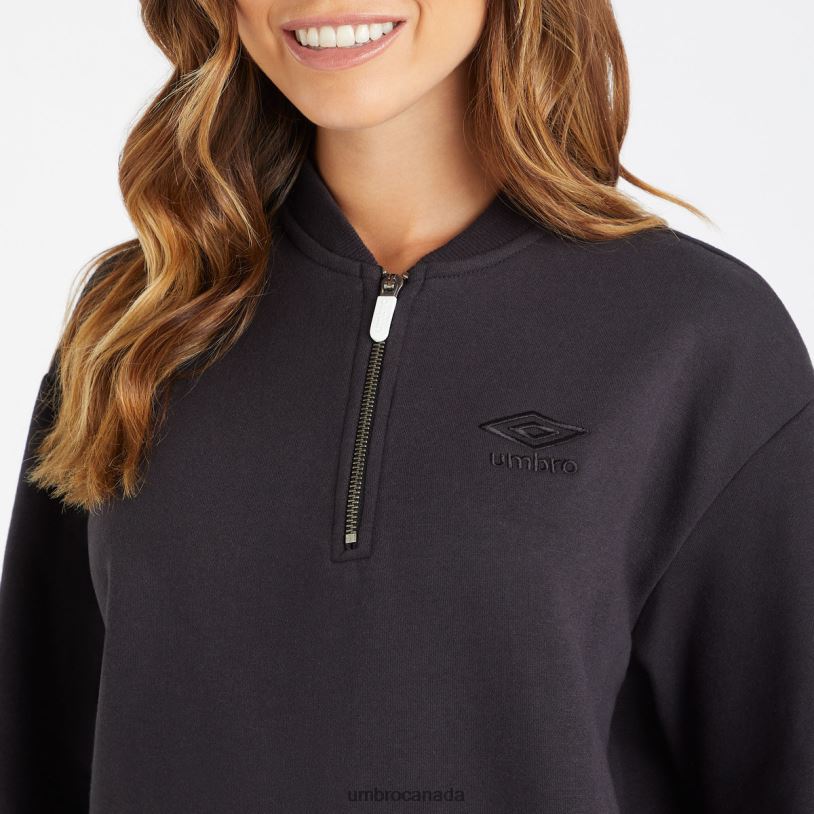 Black Clothing Core Half Zip Sweatshirt Women Umbro 262Z8431