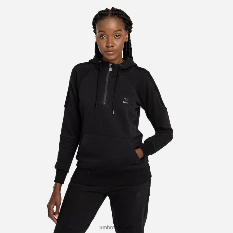 Black Clothing Diamond Taped 1/2 Zip Oh Hood Women Umbro 262Z8438