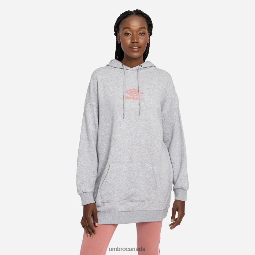 Grey Marl/Rosette Clothing Diamond Oversized Oh Hood Women Umbro 262Z8440