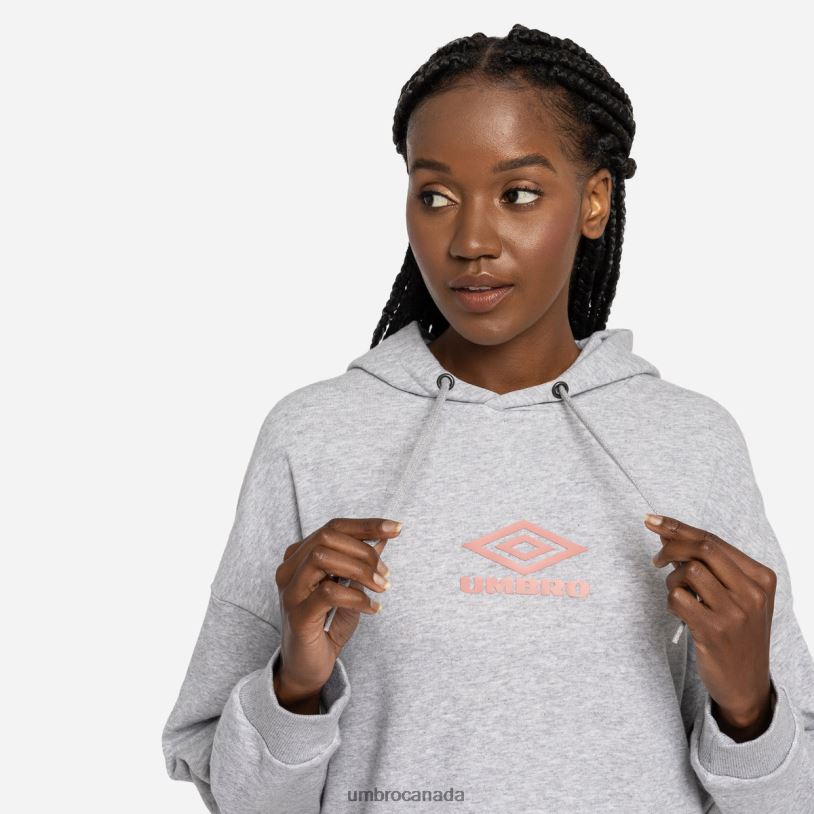 Grey Marl/Rosette Clothing Diamond Oversized Oh Hood Women Umbro 262Z8440