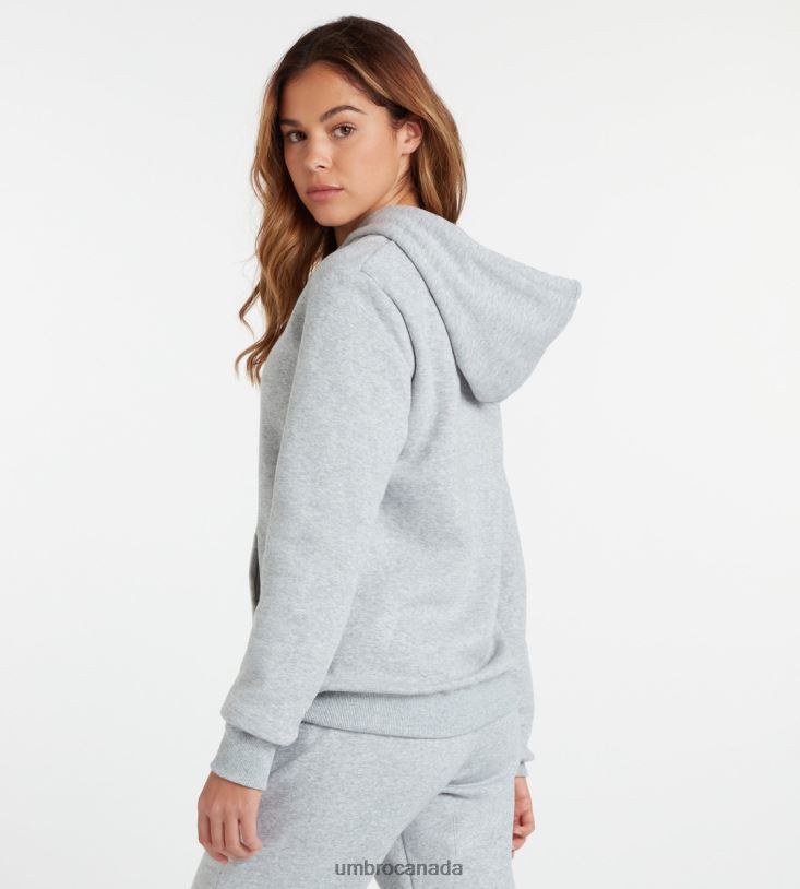 Grey Marl/White Clothing Club Leisure Hoody Women Umbro 262Z8451