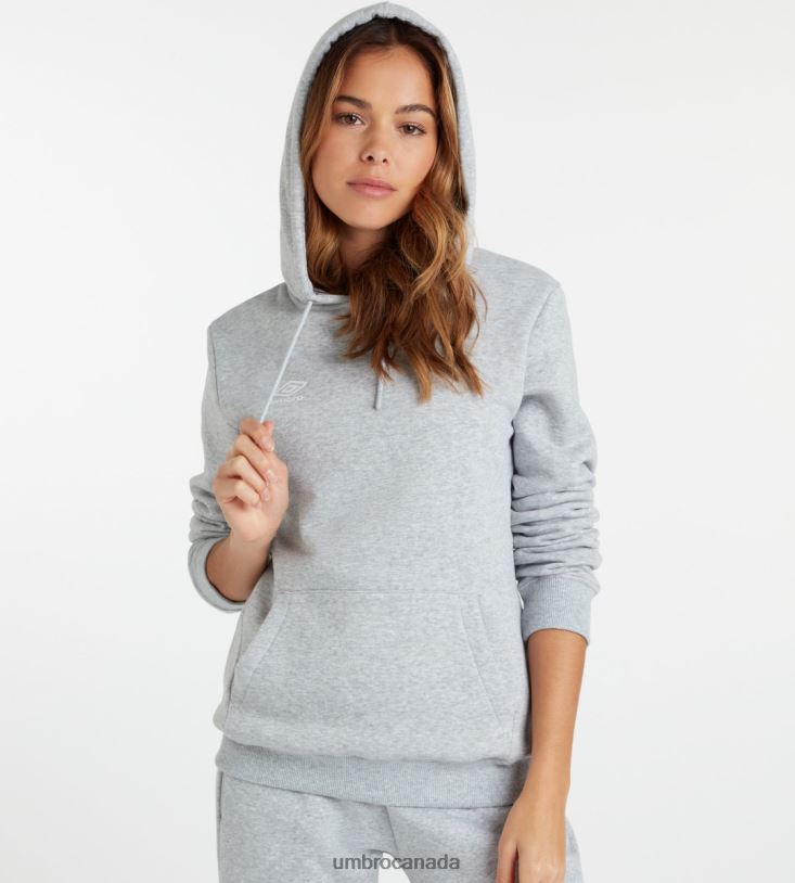 Grey Marl/White Clothing Club Leisure Hoody Women Umbro 262Z8451