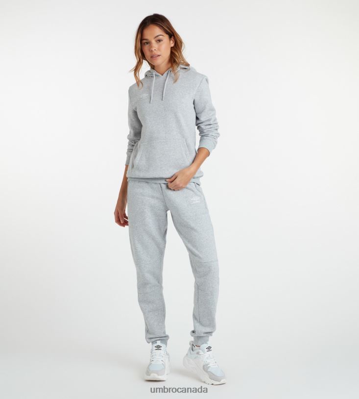Grey Marl/White Clothing Club Leisure Hoody Women Umbro 262Z8451