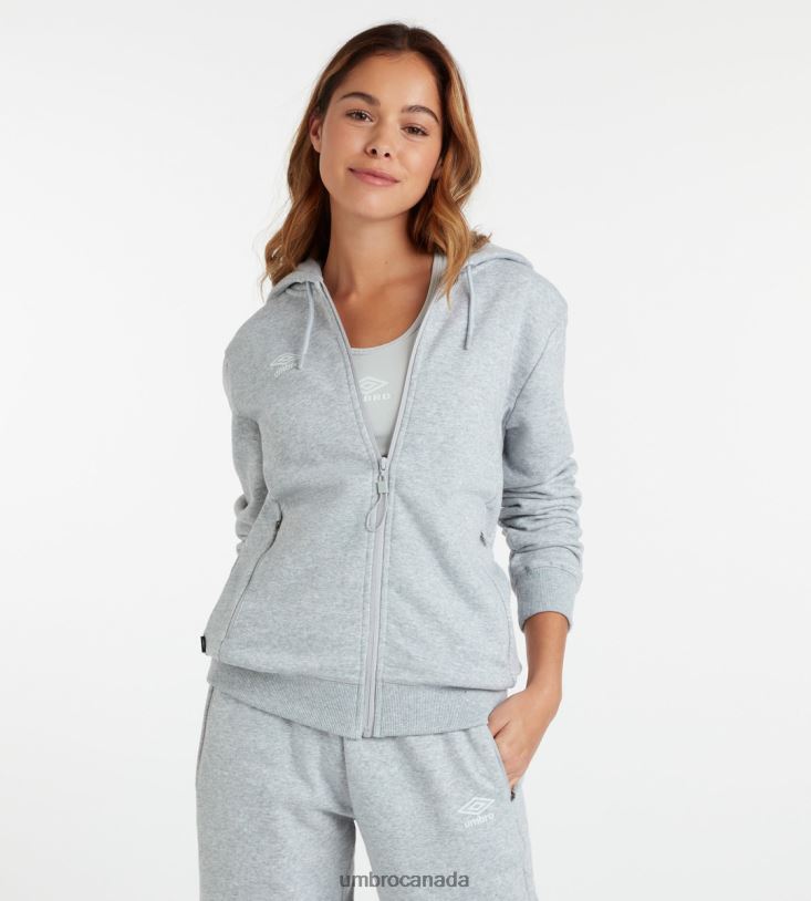 Grey Marl/White Clothing Club Leisure ZT Hoodie Women Umbro 262Z8446