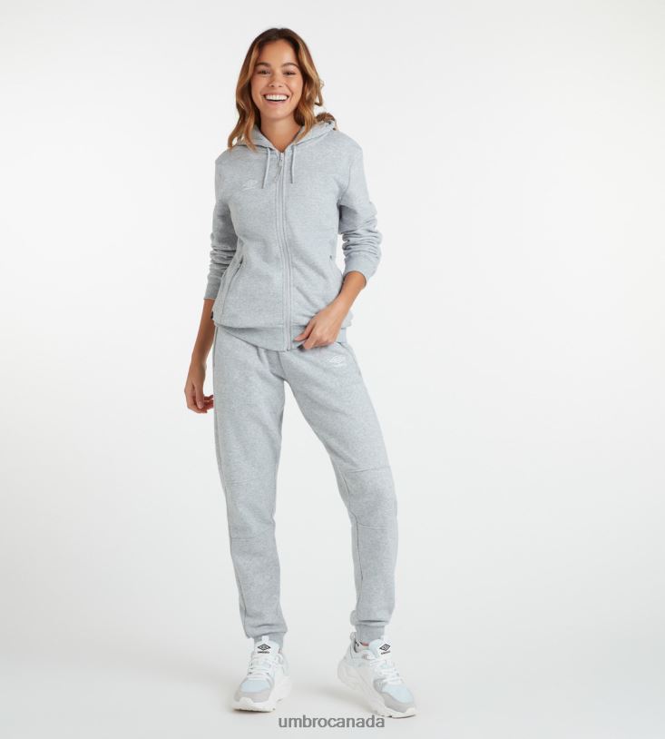 Grey Marl/White Clothing Club Leisure ZT Hoodie Women Umbro 262Z8446