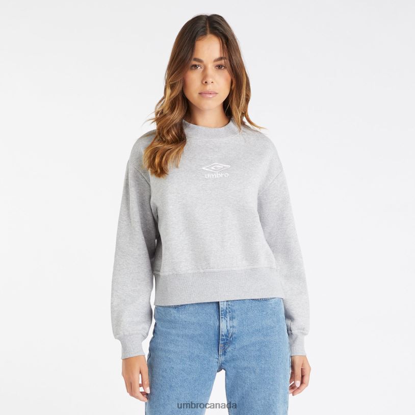 Grey Marl/White Clothing Core Boxy Sweatshirt Women Umbro 262Z8425
