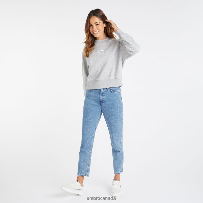 Grey Marl/White Clothing Core Boxy Sweatshirt Women Umbro 262Z8425