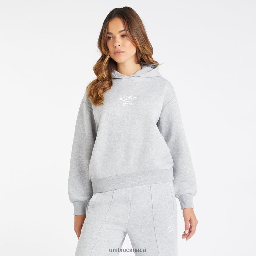 Grey Marl/White Clothing Core Hoodie Women Umbro 262Z8429