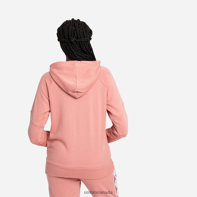 Rosette/White Clothing Diamond Taped 1/2 Zip Oh Hood Women Umbro 262Z8439