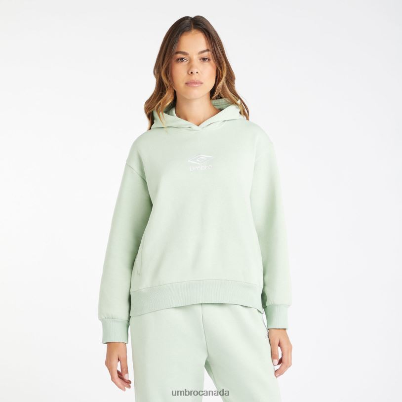 Subtle Green/White Clothing Core Hoodie Women Umbro 262Z8428