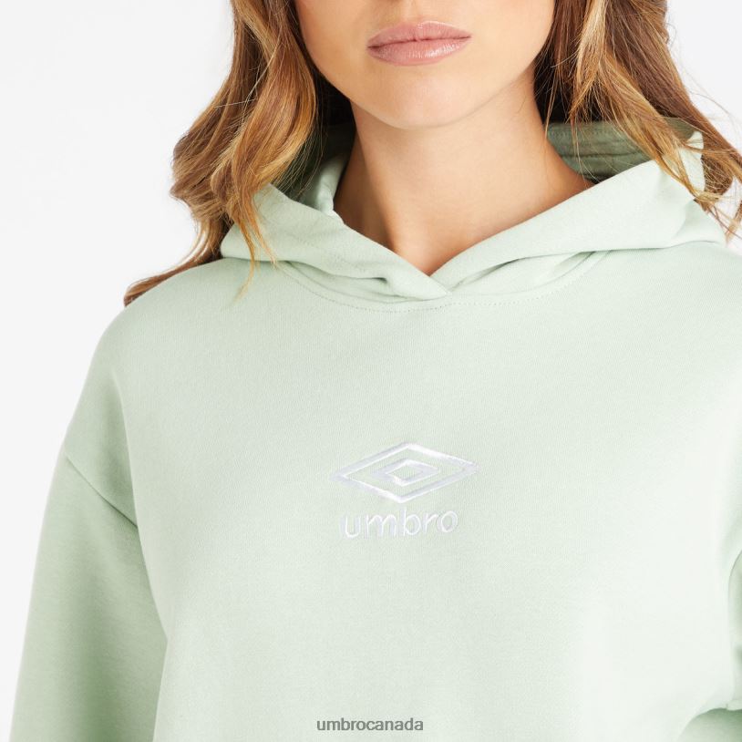 Subtle Green/White Clothing Core Hoodie Women Umbro 262Z8428
