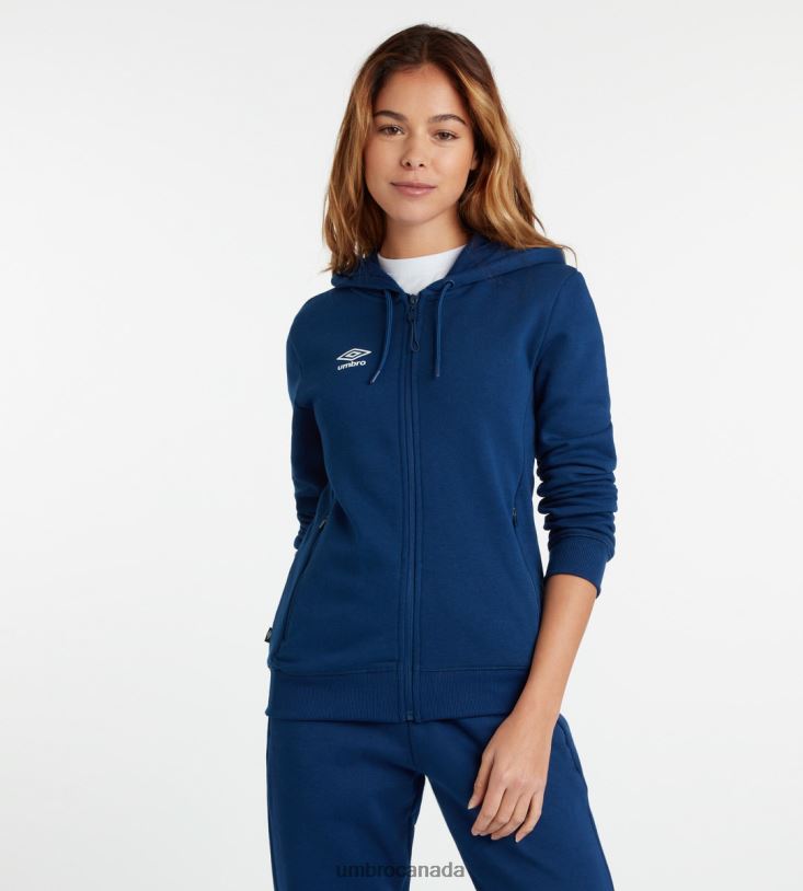 TW Navy/White Clothing Club Leisure ZT Hoodie Women Umbro 262Z8448