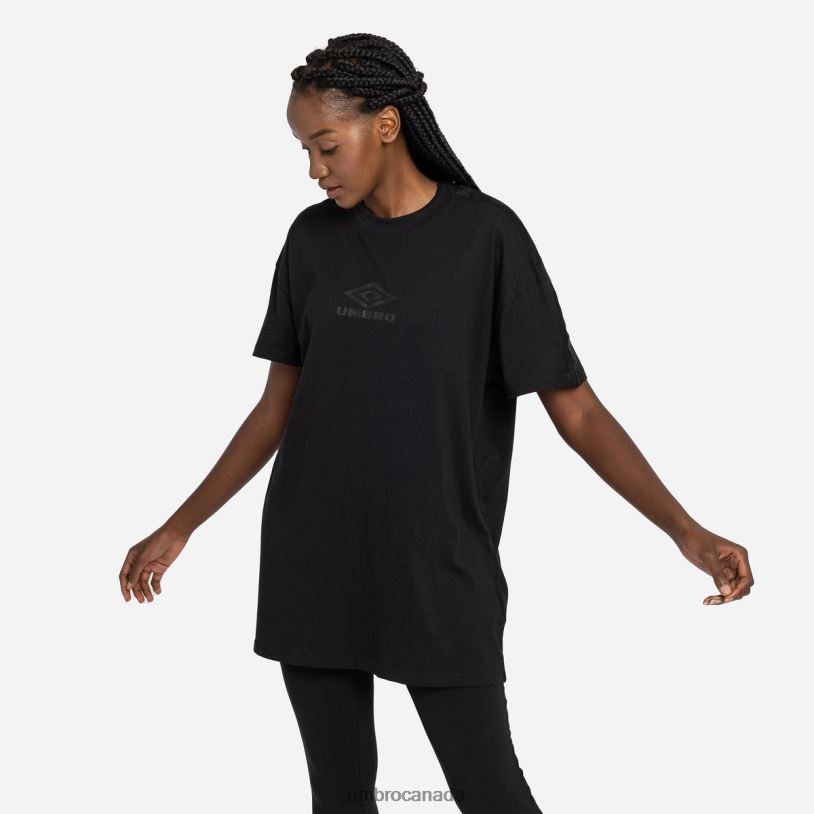 Black Clothing Diamond Taped Oversized Tee Dress Women Umbro 262Z8415