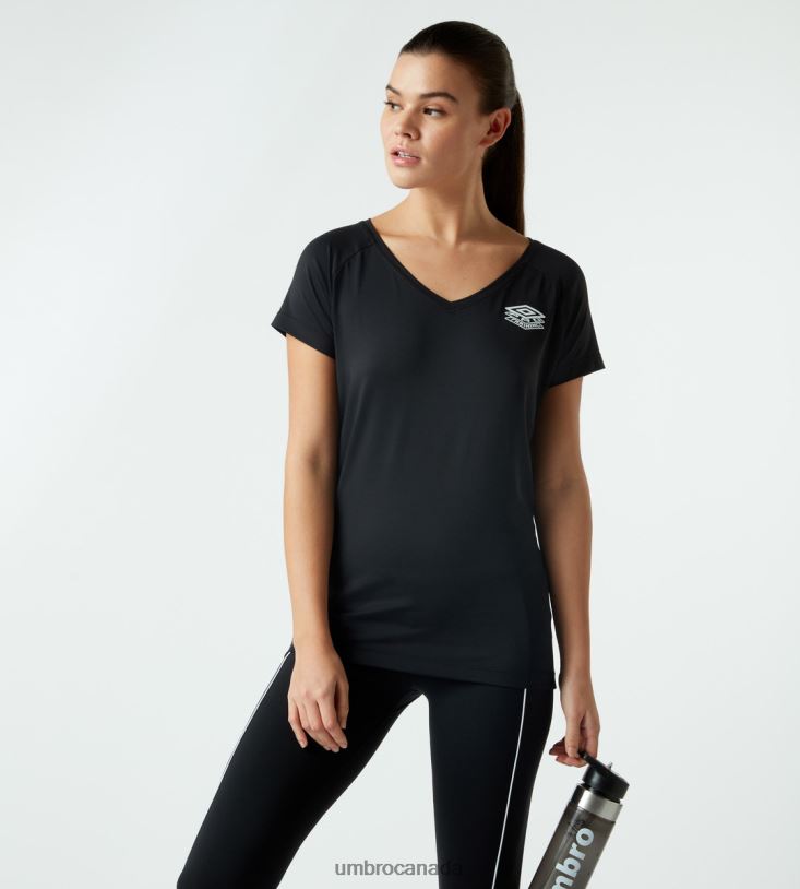 Black Clothing Mesh Back Curve Sports PTF T-shirt Women Umbro 262Z8413