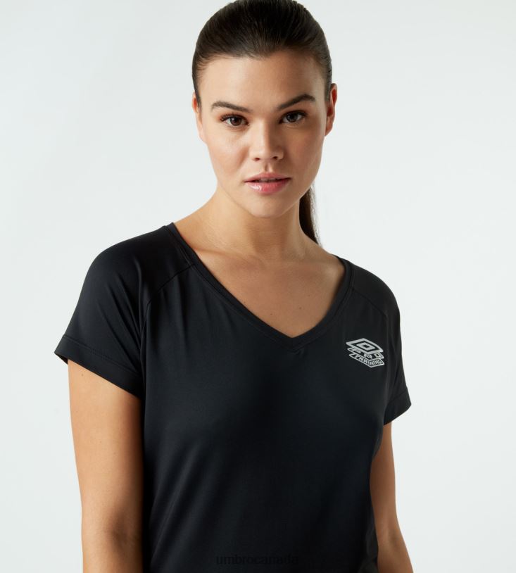 Black Clothing Mesh Back Curve Sports PTF T-shirt Women Umbro 262Z8413