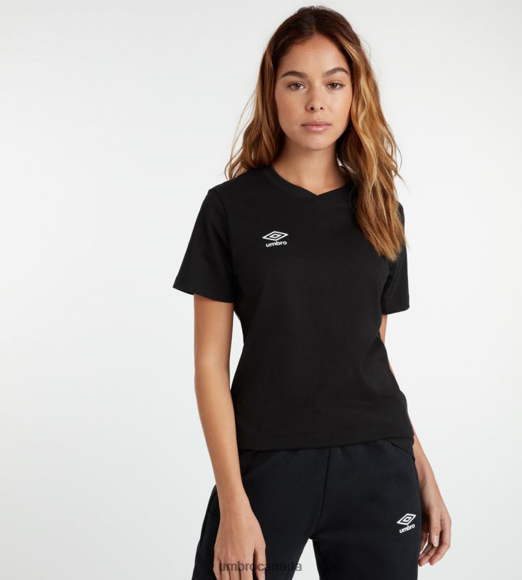 Black/White Clothing Club Leisure Crew Tee Women Umbro 262Z8402