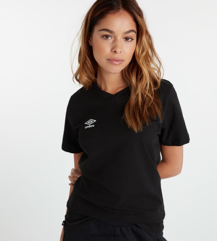 Black/White Clothing Club Leisure Crew Tee Women Umbro 262Z8402