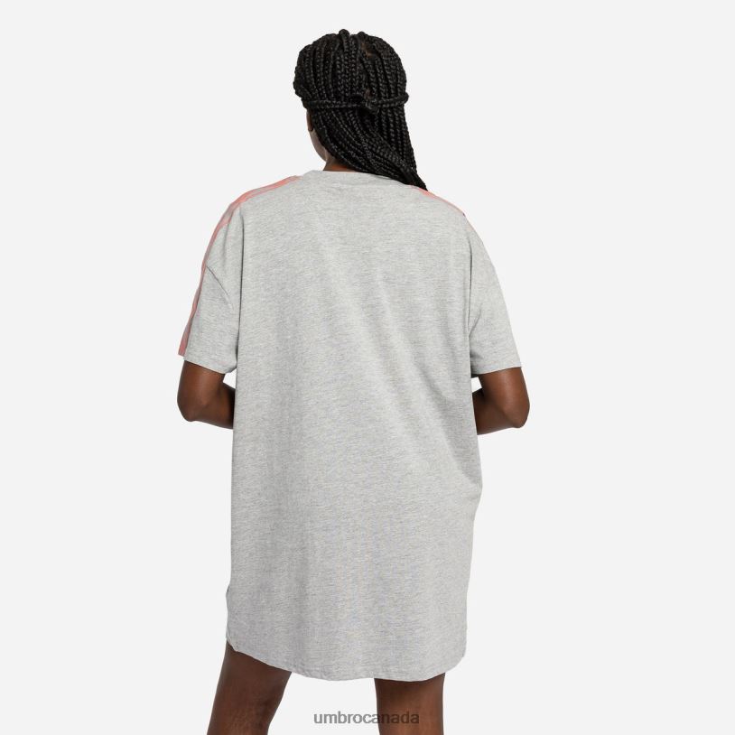 Grey Marl/Rosette Clothing Diamond Taped Oversized Tee Dress Women Umbro 262Z8414