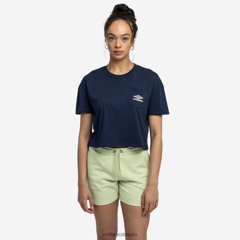 Indigo Mood/Seafoam Clothing Diamond Crop Tee Women Umbro 262Z8407