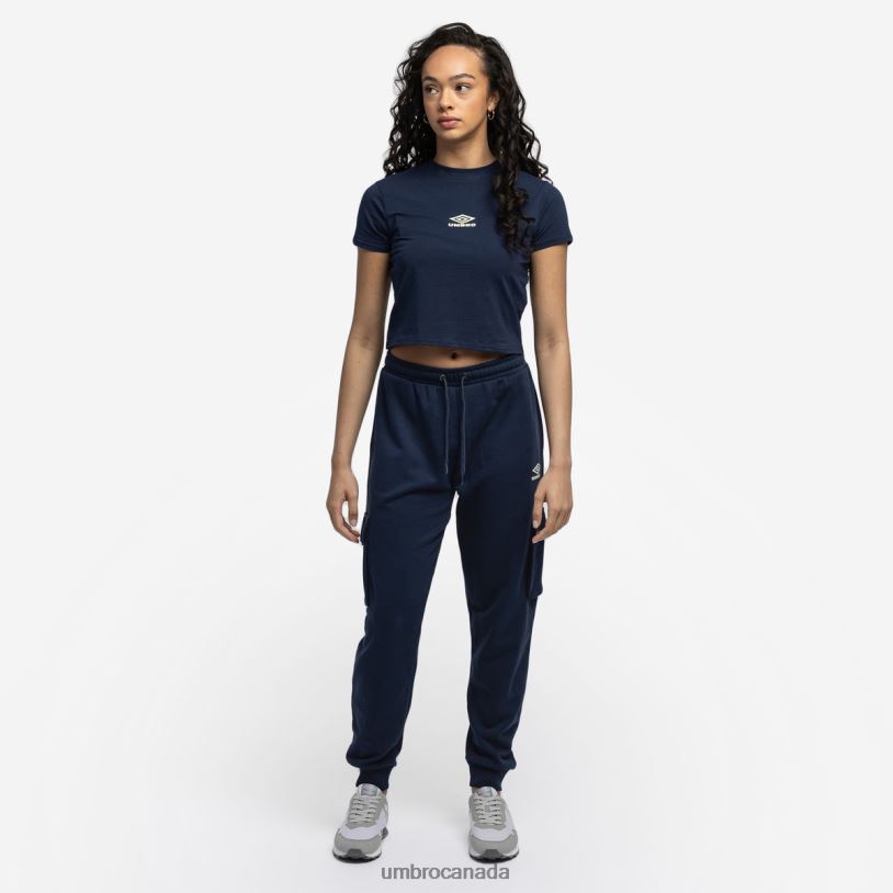 Indigo Mood/Seafoam Clothing Diamond Fitted Crop Tee Women Umbro 262Z8412