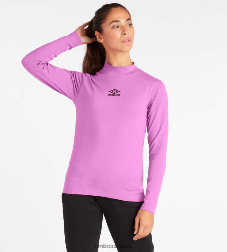Magenta/Black Clothing Engima Long Sleeve Tee Women Umbro 262Z8420