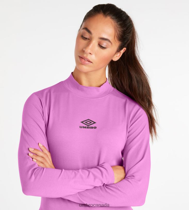 Magenta/Black Clothing Engima Long Sleeve Tee Women Umbro 262Z8420