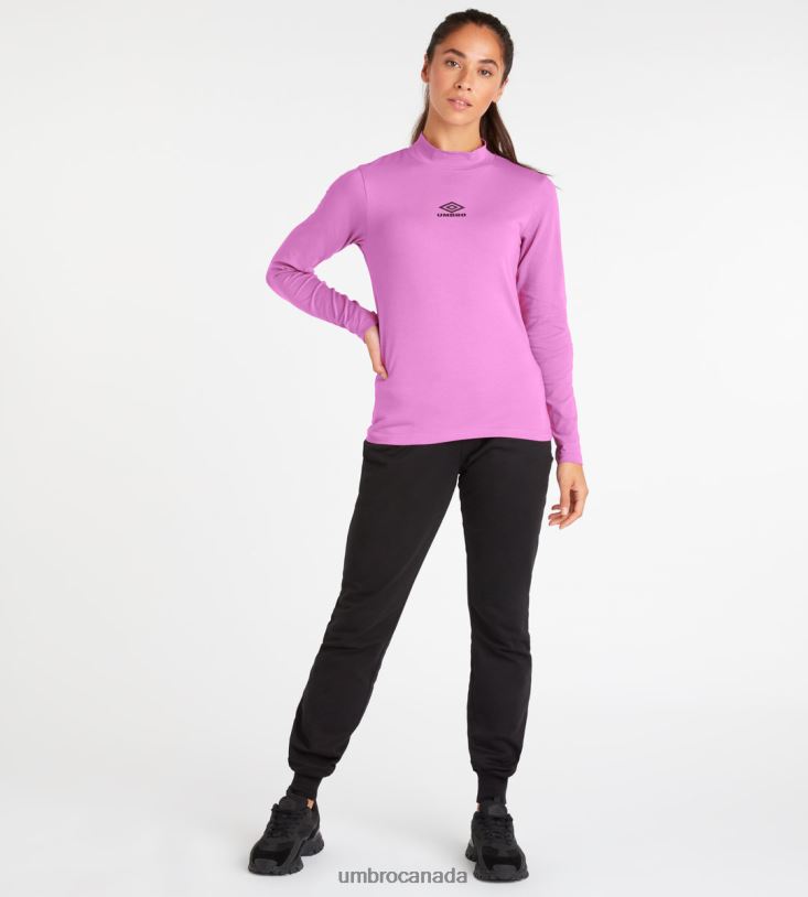 Magenta/Black Clothing Engima Long Sleeve Tee Women Umbro 262Z8420