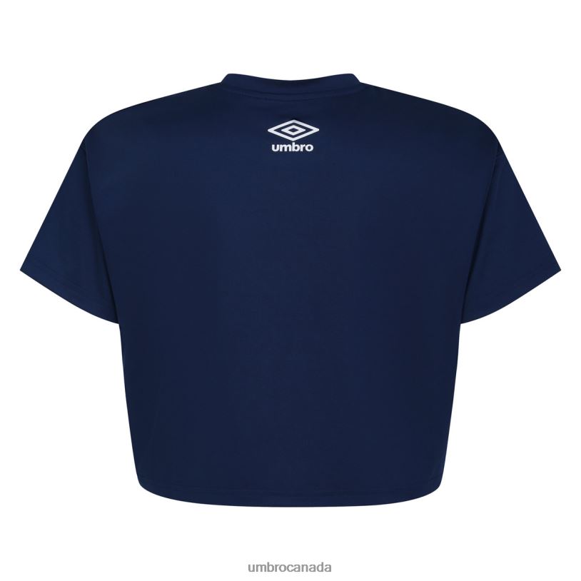 Navy/Cyan Clothing Active Cropped T-Shirt Women Umbro 262Z8391