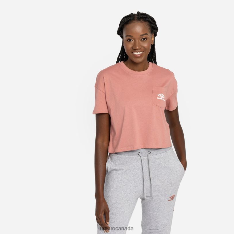 Rosette/White Clothing Diamond Crop Tee Women Umbro 262Z8405