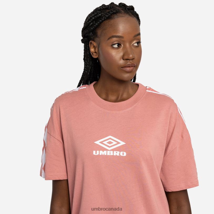 Rosette/White Clothing Diamond Taped Oversized Tee Dress Women Umbro 262Z8416